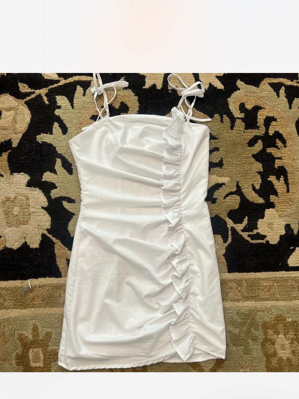 Superdown Pia Ruched Ruffle Dress White - Picture 3 of 6